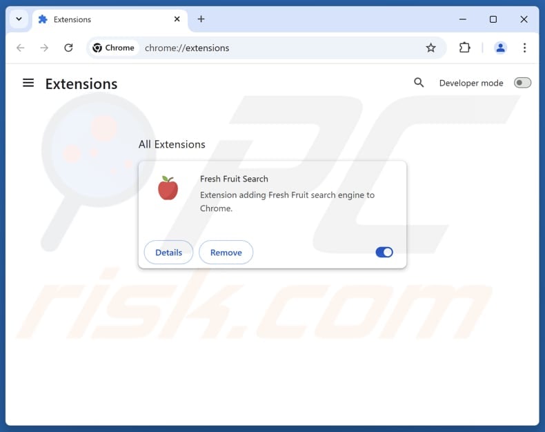 Eliminación de las extensiones de Google Chrome relacionadas con freshfruittab.com