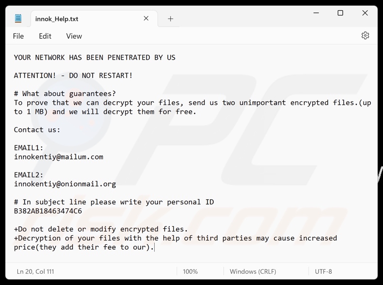 innok ransomware nota de rescate (innok_Help.txt)