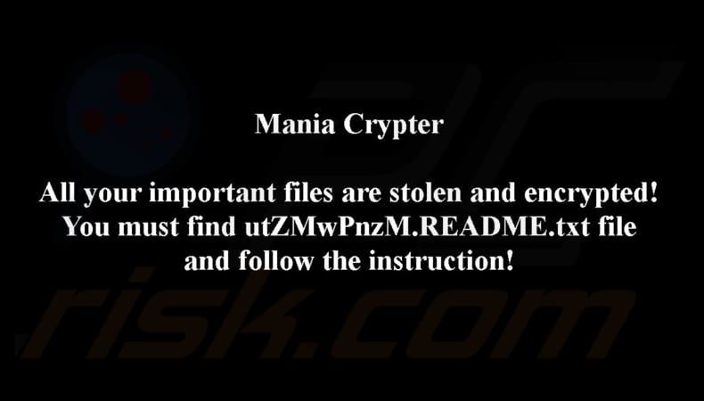 Mania Crypter ransomware papel pintado