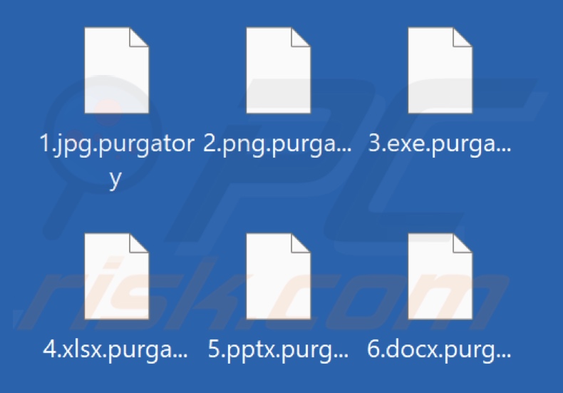 Archivos encriptados por el ransomware Purgatory (extensión .purgatory)