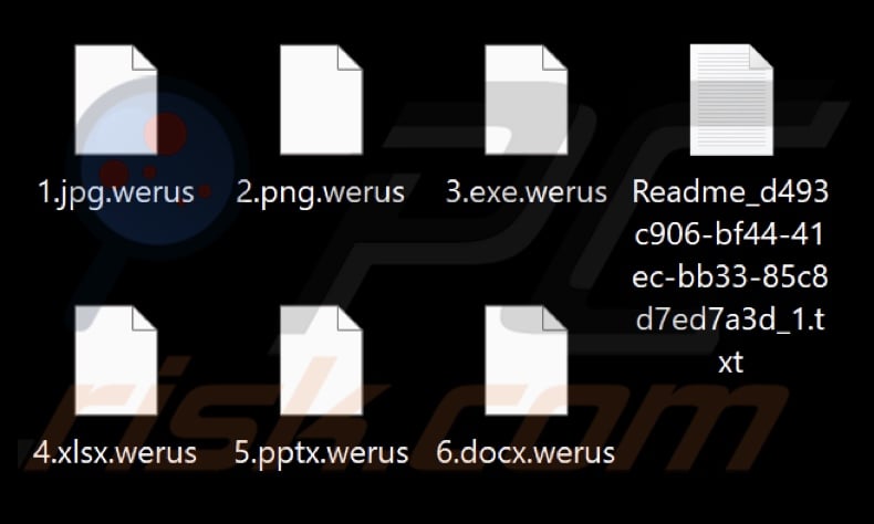 Archivos cifrados por el ransomware WeRus (extensión .werus)
