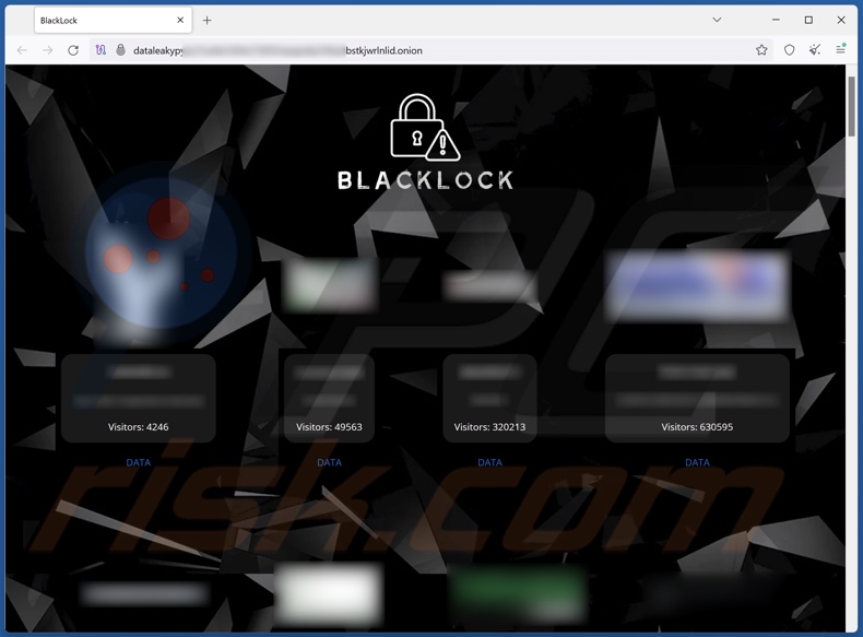 BlackLock ransomware sitio web de filtración de datos