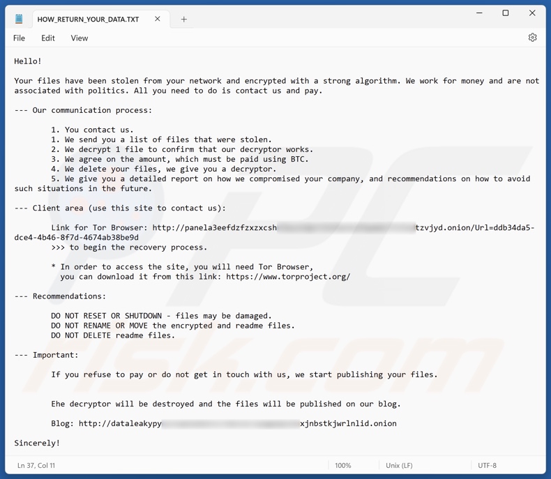 BlackLock ransomware nota de rescate (HOW_RETURN_YOUR_DATA.TXT)