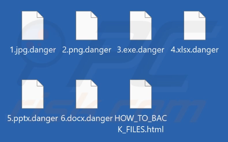 Archivos cifrados por el ransomware Danger (extensión .danger)