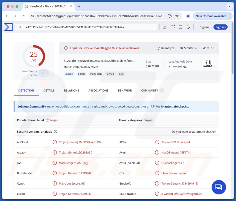 FlexibleFerret malware detecciones en VirusTotal