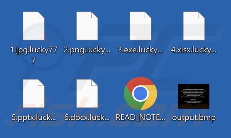 Archivos cifrados por el ransomware Lucky (MedusaLocker) (extensión .lucky777)