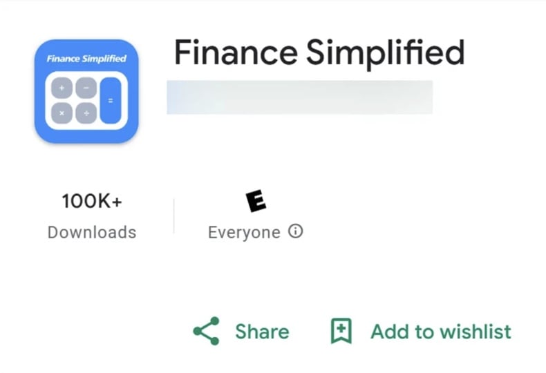 SpyLend malware disfrazado de aplicación Finance Simplified en Google Play (imagen de origen – BleepingComputer)