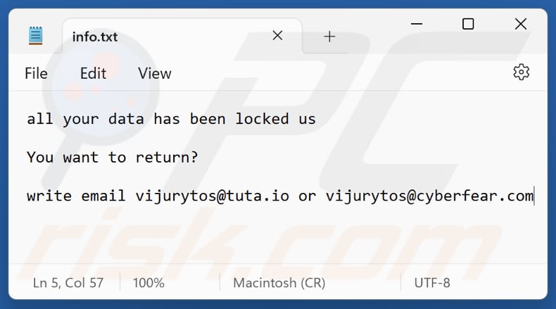V  ransomware txt archivo (info.txt)