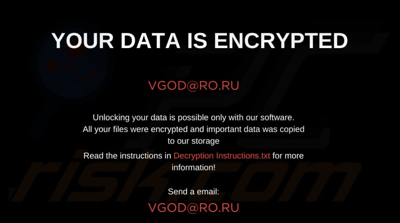 Vgod ransomware papel pintado