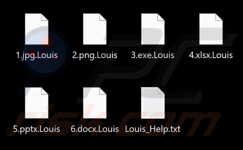 Archivos cifrados por el ransomware Louis (extensión .Louis)