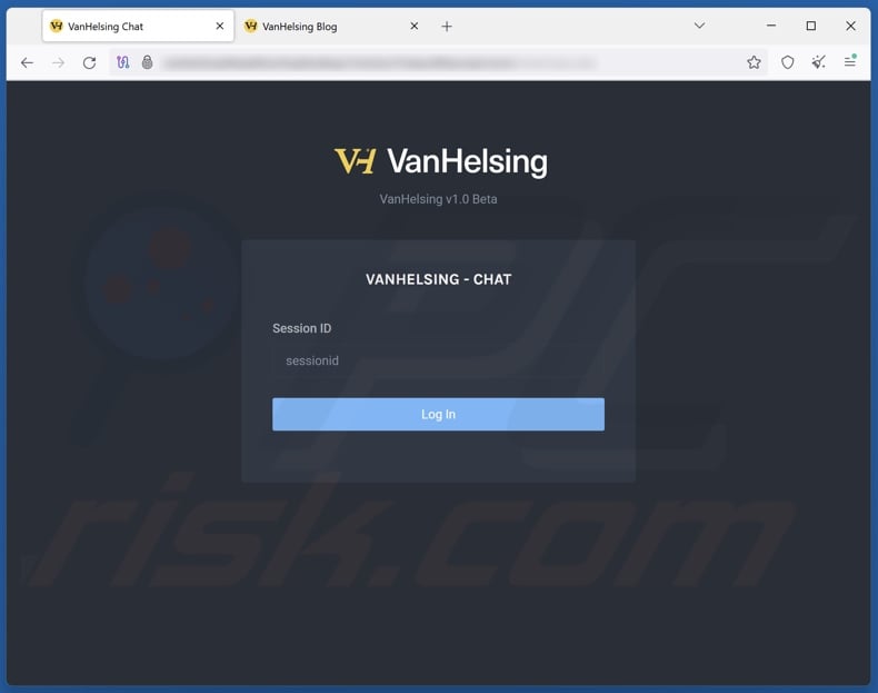 VanHelsing ransomware sitio web de chat