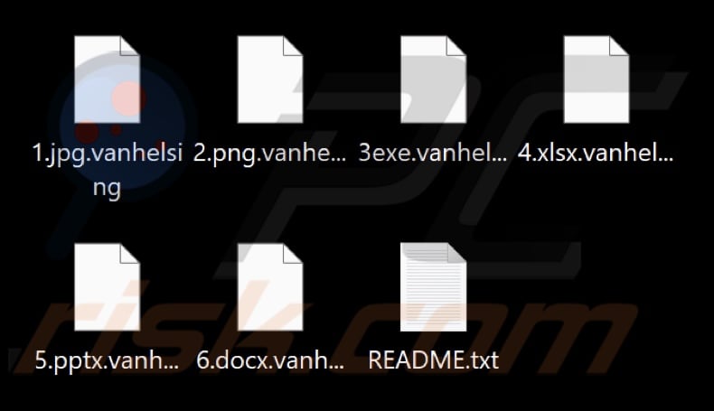 Archivos cifrados por el ransomware VanHelsing (extensión .vanhelsing)