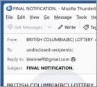 Estafa por correo electrónico British Columbia Lottery