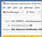 Estafa por correo electrónico DHL - Incoming Shipment Notification