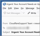 Estafa por correo electrónico Cloudflare - Important Account Update