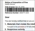 Estafa en virus Notice Of Imposition Of Fine