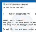 Virus encriptador RAPID RANSOMWARE V3