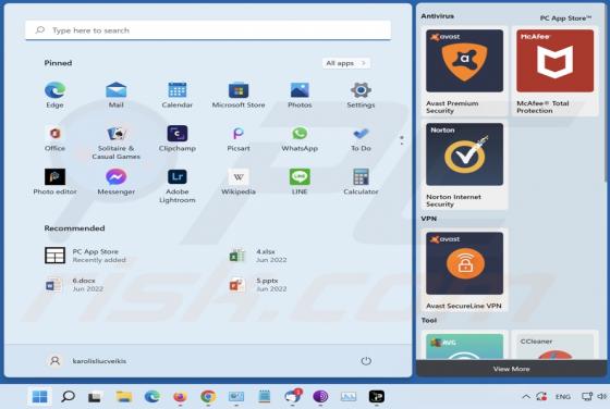 Adware "PC App Store"