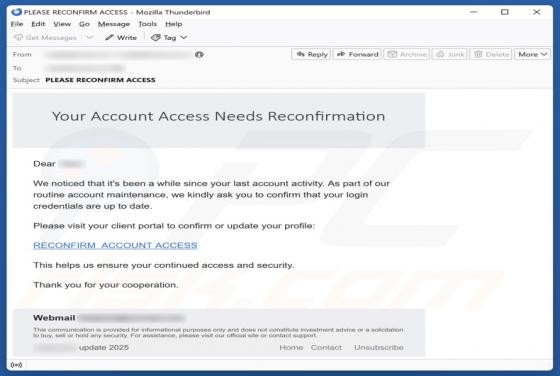 Your Account Access Needs Reconfirmation Email Estafa