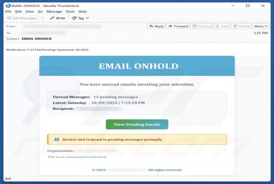 Email On Hold Estafa