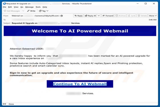 AI Powered Webmail estafa