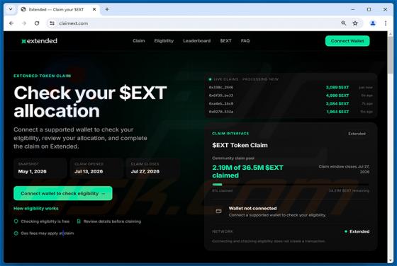Extended ($EXT) Allocation estafa