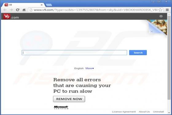 V9.com aparece en los navegadores