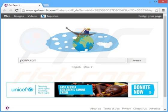 GolSearch.com se abre automáticamente