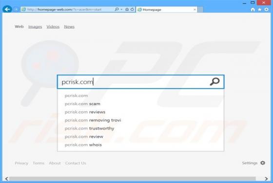 Redireccionamiento a Homepage-web.com