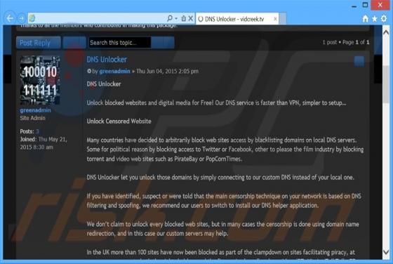 Software publicitario DNS Unlocker