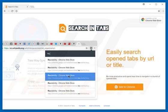 Software publicitario Search In Tabs
