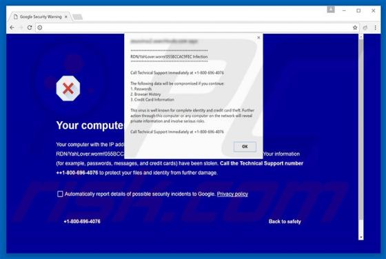 Estafa de RDN/YahLover.worm infection