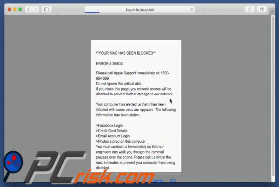Estafa YOUR MAC HAS BEEN BLOCKED (Mac)
