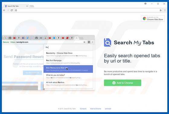 Software publicitario Search My Tabs