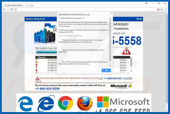 Estafa Windows Detected ZEUS Virus