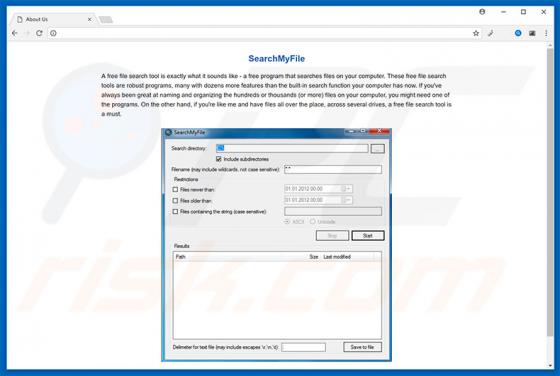 Software publicitario SearchMyFile