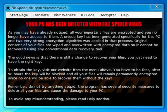 Virus encriptador File Spider