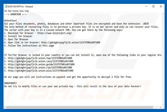 Cibersecuestro de GANDCRAB