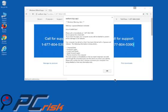 Estafa Windows Warning Alert
