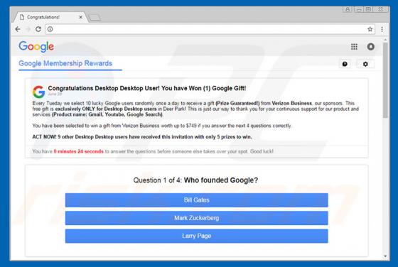 Estafa You Have Won A Google Gift