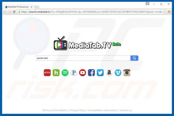 Redireccionamiento a Search.mediatab.tv