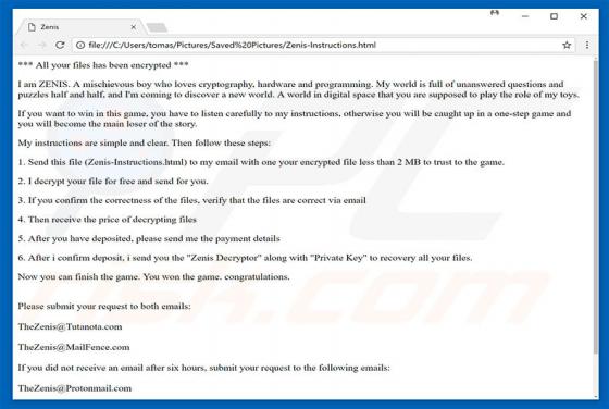 Cibersecuestro Zenis