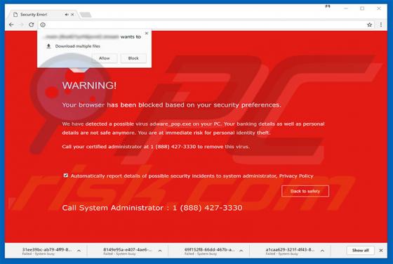 Estafa Browser Blocked Based On Your Security Preferences