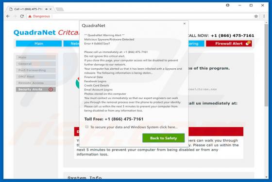 Estafa Comcast Cable Warning Alert