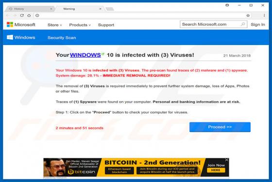 Estafa Your Windows 10 Is Infected With 3 Viruses