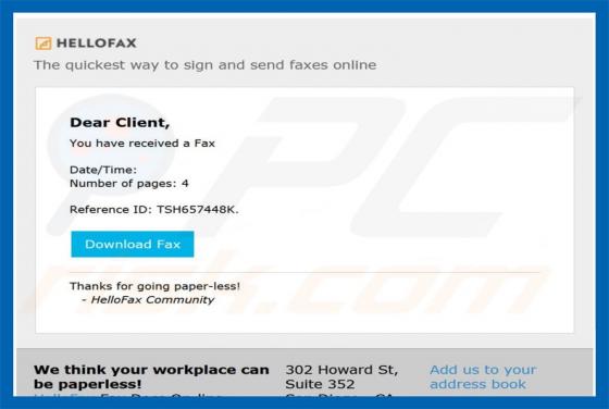Virus por e-mail Here Is Your Fax