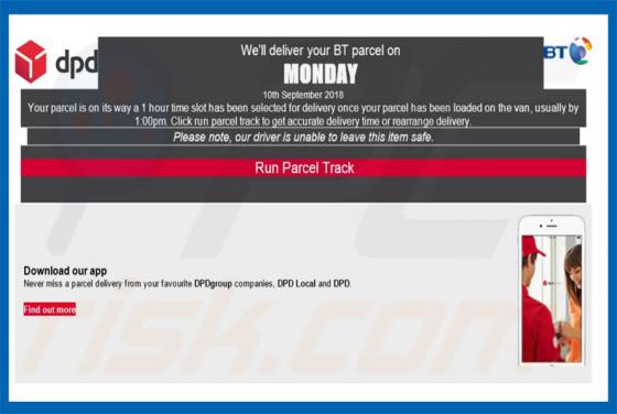 Virus por e-mail DPD Delivery