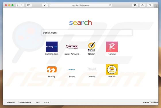 Redireccionamiento a Spyder-finder.com (Mac)