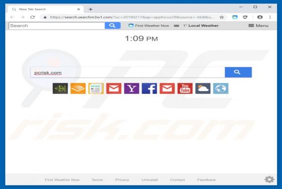 Redireccionamiento a Search.searchm3w1.com