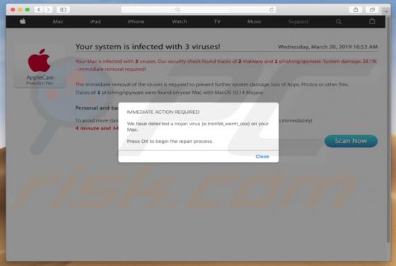 Estafa en pop-up Your Mac Is Heavily Damaged! (33.2%) (Mac)